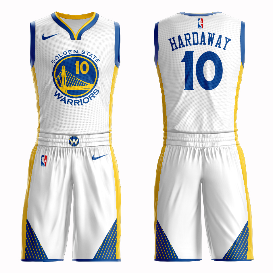 Men 2019 NBA Nike Golden State Warriors #10 Hardaway white Customized jersey->customized nba jersey->Custom Jersey